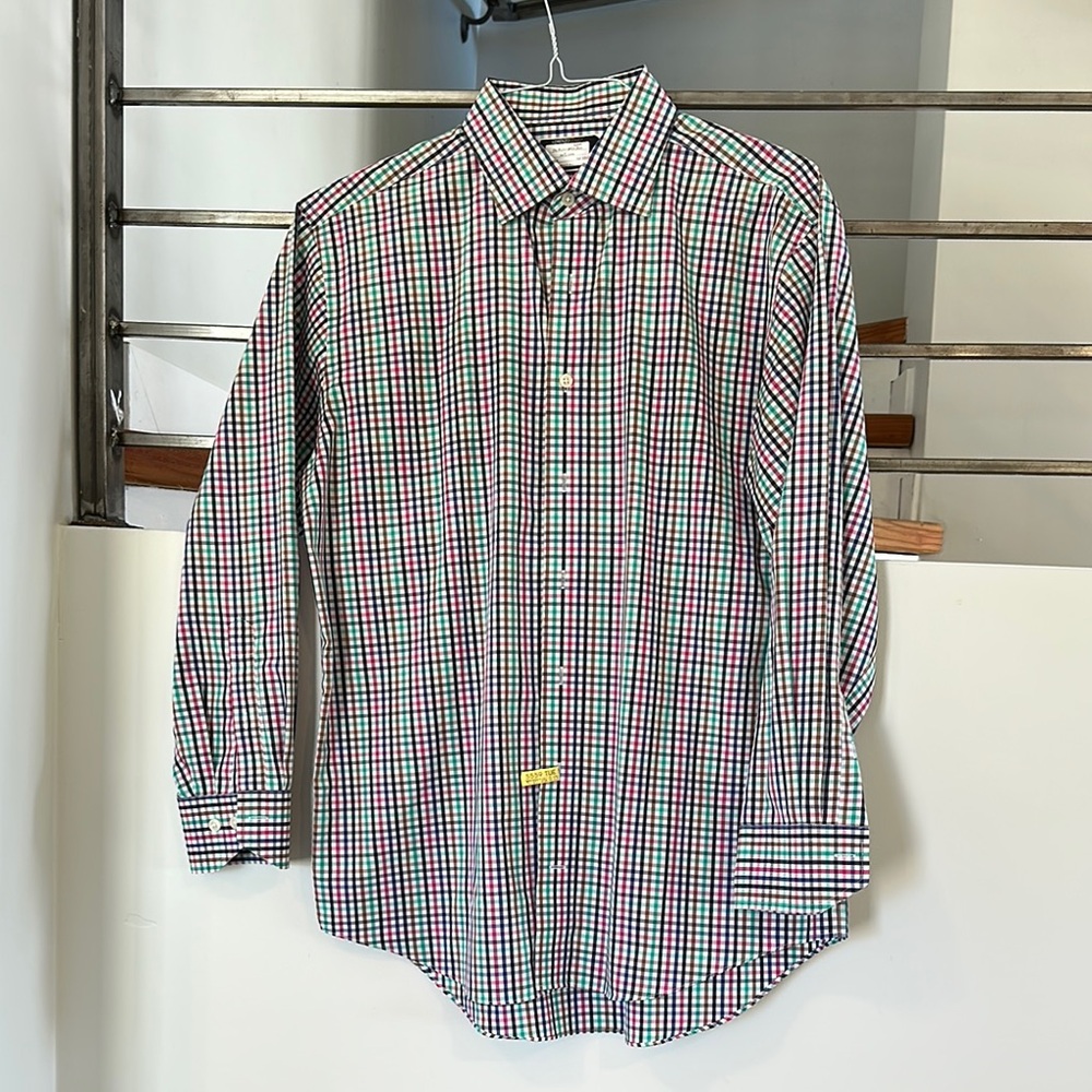 Lorenzo Uomo Red and Green Casual Button Down Shirt